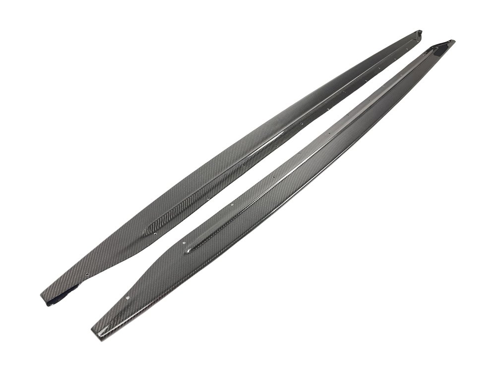 Carbon side skirt extensions, pair